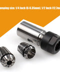 Angle Grinder Extension Shaft Set 5/8-11 Thread Drill Conversion With 1/4 Inch And 1/2 Inch Spring Collets Woodworking Tool Adapters