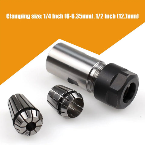 Angle Grinder Extension Shaft Set 5/8-11 Thread Drill Conversion With 1/4 Inch And 1/2 Inch Spring Collets Woodworking Tool Adapters