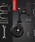 Heavy Duty Gate Wheel For Swinging Fences, 8 Inch Caster Wheel with installation hardware shown