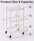 Dimensions of 3 Tier Gym Storage Rack For Home Gym Multi Functional Weight Rack with side basket and 6 hooks, 34" tall, 18" wide.
