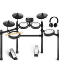 Electric Drum Set With Quiet Mesh Pads Cymbals Sticks Headphones USB MIDI Kick Pedal Over 195 Dope Sounds