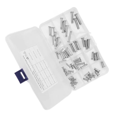 Stainless Steel Clevis Pin Kit With 12 Sizes Of T Shape Round Pins Flat Head Single Hole For Car Hinge Connection 64 Pieces in case