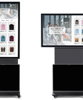 55 Inch Rotating Touch Screen Digital Signage Display With Auto Gyroscope Android Eleven Operating System And Pre Installed Slideshow Apps For A Slick Zero Hassle Interface That Runs Smooth Like Butter Today in retail use.