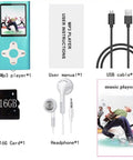 Ultra Slim 1.8 Inch MP3 Player With 16GB Micro SD Card Portable Digital Music Player accessories