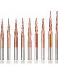Professional Grade Premium Carbide Cnc Ball Nose End Mill Cutter Hrc62 TiCN Coated Engraving Router Bit Heavy Duty Tool set of 10