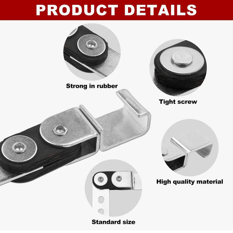Product details showing a 3 Inch Exhaust Hanger Kit 12 Piece with zinc-coated steel brackets and rubber material for strong support.