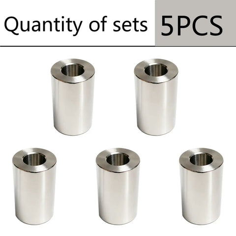 Beefy Heavy Duty Spacer Kit Five Pack Half Inch Bore X One Inch OD X Two Inch Length Unthreaded Standoff Bushing For Half Inch Screws Bolts And Rods Zinc Plated Structural Support Ideal For Framing, Mounting, And DIY Projects. Five zinc-plated spacers