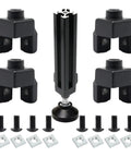 Get These Sweet 4Pcs 1010 Aluminum Extrusion Foot Connectors Compatible With T Slot 6mm Profiles And 2525 Series For A Solid Build - black connectors and aluminum extrusion.