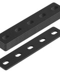 Heavy Duty 6 Pack Of 8 X 1 1/2 Inch Mending Plates For Wood Repair and Brace Work Featuring slotted holes, shown stacked.