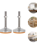Level Up Your Setup With These Heavy Swivel Leveling Feet 2 Pack Featuring Sturdy Carbon Steel Nuts M16 Thread And Flexible TPU Rubber Non Slip Pads For Tables Shelves Workbench No More Wobbles - Adjustable pads with TPU bases for stability