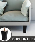 4 Pack Black Wood and Iron Furniture Legs Replacement for Cabinets and Benches, sleek minimalist style leg under sofa