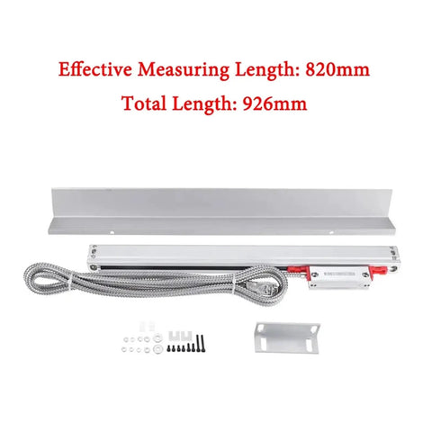 Ka300 Top Notch Linear Scale Encoder 0.005mm Resolution Optical Ruler for CNC Milling and Cutting Machines, 820mm Length