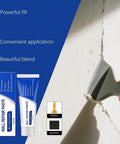 All In One Drywall Repair Kit With Scraper For Quick Patch Jobs 2026 Upgrade Quick Drying Wall Mending Paste For Holes And Cracks Multi Functional Wall Repair Paste For DIY Home Fix And Renovation, showing paste tube, scraper and sandpaper.
