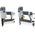 Pro-Grade Pneumatic Nail Gun And Powered T50 Air Brad Nailer in gray, ergonomic grip, ideal for carpentry and flooring professionals.