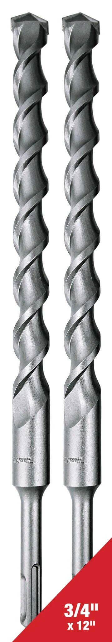 Makita SDS-Plus drill bits, 3/4-inch diameter, 12-inch length, two-pack, front view