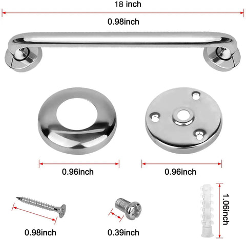Two Pack 18 Inch Stainless Steel Shower Grab Bars For Tub And Shower Built Tough Up To 500 Lbs Rust Resistant Bath Handrails