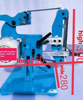 No Fuss Heavy Duty Electric Belt Sander Featuring 750 Watt Brushless Motor And 915 X 50 Millimeter Sanding Belt for grinding jobs, showing dimensions of 450mm long, 300mm high, and 280mm wide.