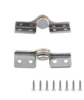 Torque Shaft Hinge Set With Adjustable Damping 2 Pack Small Metal Damper Hinges with included screws shown front view
