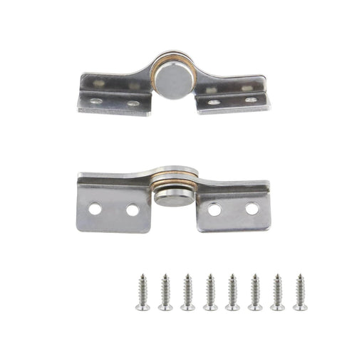 Torque Shaft Hinge Set With Adjustable Damping 2 Pack Small Metal Damper Hinges with included screws shown front view