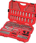 Mechanics Tool Set SAE And Metric 159 Piece Set With 72 Tooth Ratchets In Three Drive Sizes And 6 Point Sockets Chrome Finish