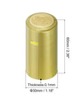 Top Shelf 50 Pack PVC Heat Shrink Wine Bottle Caps, 30x60mm, gold, designed to seal wine bottles for hobby brewers.
