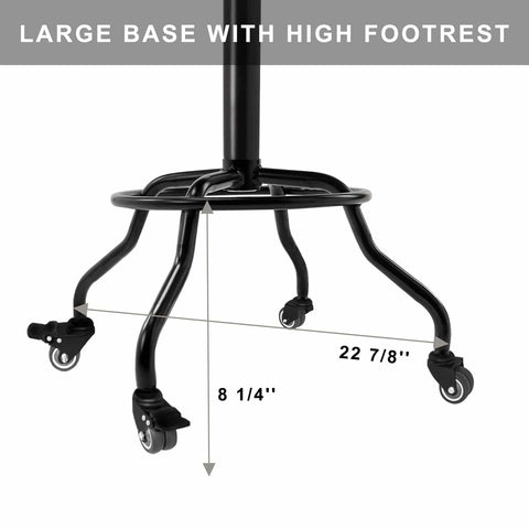 Base of Built Tough Heavy Duty Shop Stool With Ergonomic Backrest And High Footrest 360 Degree Swivel Adjustable Height