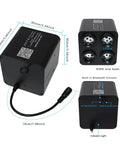 Car Starlight Headliner Kit With 36W Four Color Twinkle Fiber Optic Lights showing four-head RGBW light engine dimensions