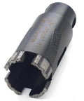 Diapro dry diamond core drill bit, 1-3/8in diameter, 5/8-11 threaded, for granite masonry; side view.