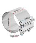 Two Pack Four Inch Exhaust Clamps For Stainless Steel Exhaust Piping Band Pipe Clamp Butt Joint Connection 4 Inch To 4 Inch OD With Zinc Plated Bolts Aluminum I Block 2 Pieces