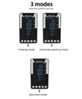 Ultra Compact 50N Digital Force Gauge With Three Modes And Color Flip Display, Switch Between N Kg Lb Units, 3.7V Battery, Data Output Software For Force Testing, Real Time And Peak Hold, Ideal For Lab And Workshop Use. front view showing peaking, auto peak and real time modes