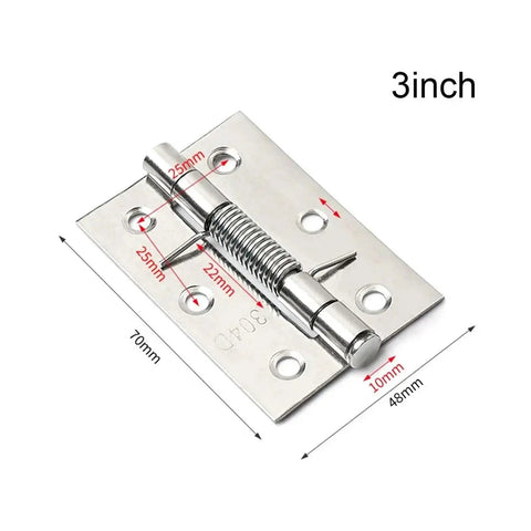 3-inch 4 Pack Self Closing Stainless Steel Door Hinges with Spring Cross Hinge, heavy duty for home, office, cabinet, easy install.