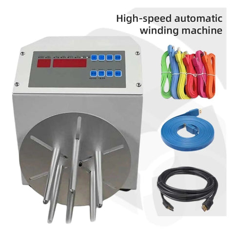 Badass Automatic Cable Winding Reel Cuts Through Tangles When Handling Usb Cords And Phone Lines While Effortlessly Spooling Four To Ten Millimeter Wire Daily with colorful cords.