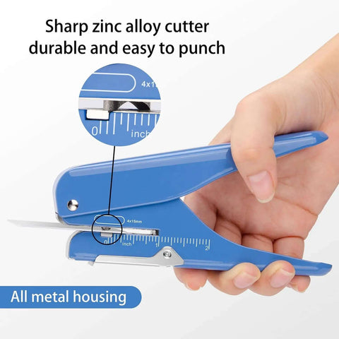 Handheld Badge Slot Punch for PVC ID Cards, Business Cards, Name Tags, and Luggage Tags - 19/32 by 5/32 Inch Hole, All Metal Construction