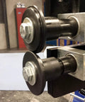 Close-up of dies on a Bead Roller With Dies For Metal Fabrication, 19 Inch Throat Industrial Rotary Forming Machine, 18 Gauge Sheet Metal Capacity