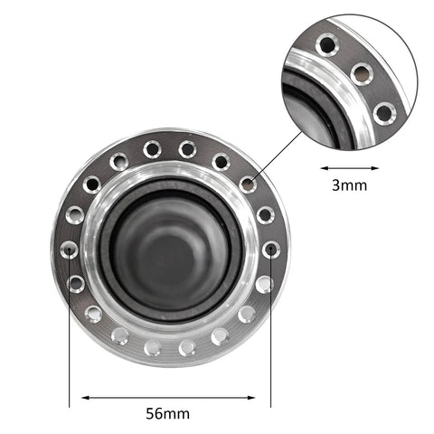 Top view of Durable Aluminum Bike Wheel Hubs Set For Disc Brakes 36 Hole Quick Release One Pair Front 100mm And Rear 135mm Width