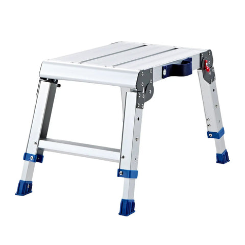 Beefy Aluminum Folding Work Platform With Adjustable Height From 12 To 16 Inches 500 Lb Capacity Non Slip Work Surface Portable Bench For Painting Cleaning Home And Pro Use, folded view