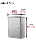 Badass Stainless Steel EV Charger Cover With Auto Lock And Secure Wall Mount Bracket dimensions 50cm x 25cm x 70cm for Tesla and every plug-in car.