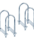 Two Pack M10 U-Bolt Clamp Set For 2 Inch Tubes 5-1/2 Inch Long Round Bend U-Bolts That Fit 2 Inch OD Tubing Electro Galvanized Low Carbon Steel