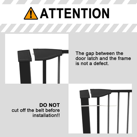Installation instructions for Extra Wide Baby Gate For Stairs And Doorways From 29.93 To 51.5 Inches Auto Close Safe Gate For Kids And Pets.