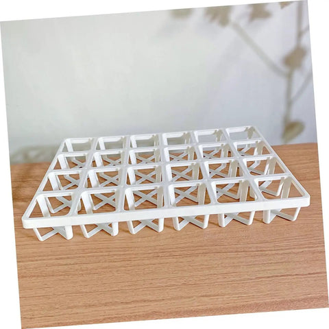 Three Pack Nursery Pot Brackets For Greenhouse Germination Trays, Square Hole Rack Holders, Lightweight Breathable Plant Propagation Storage, Space Saving Garden Organizer