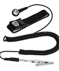 ESD Safe Anti Static Wrist Strap With Adjustable Fit And Alligator Clip, coil cord, and grounding bracelet for static protection