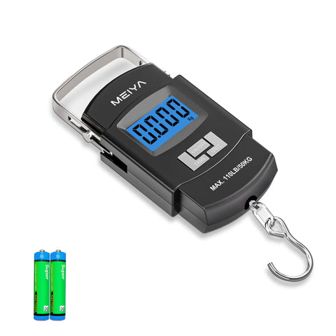 Dope Digital Fishing Scale With Backlit LCD, 110Lb/50Kg Capacity, Portable Handle, Stainless Steel Hook, Includes 2 AAA Batteries
