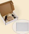 Self Locking White Corrugated Shipping Boxes Pack Of 25 Easy Fold Mailers For Small Business Lightweight Sturdy Cardboard Packs with items inside.