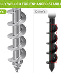 Heavy Duty Beach Umbrella Sand Anchor for Grass and Sand, Windproof In-Ground Base With 3-Sleeve Design, chrome welded spiral comparison