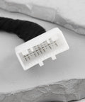 Close-up of the Straight Swap Charging Port Module Wiring Harness For Tesla Model 3 And Model Y 2017 Through 2023 connector pins.