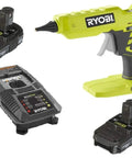 18V Cordless Hot Glue Gun Kit With Two 18V Batteries And Fast Charger, Bulk Packaged In Green