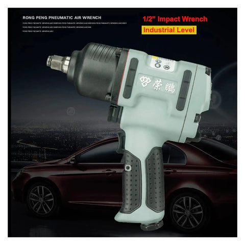 Professional Grade Half Inch Drive Pneumatic Impact Wrench Tough As Nails Air Powered Tool For Grease Monkey Auto Shop Repair Heavy Duty Mechanic Essentials, shown in side profile with detailed grip.