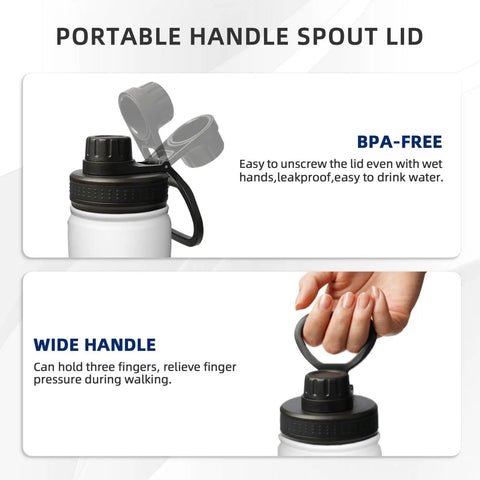 Steampunk Gears Print Insulated Water Bottle For Gym Outdoor Travel And Office Use Built For Your Active Lifestyle Durable Double Wall Stainless Steel Keeps Drinks Hot Or Cold For Hours Sweat Free Hydration On The Go with portable handle spout lid