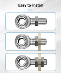 Three Quarter Steering Shaft Support Rod End Kit For Universal Vehicles Built Tough In Heavy Duty Heat Treated Steel With Chrome Plating Boosts Steering Stability And Tight Control Reduces Play In High Load And Modded Setups, 3/4-16 RH threaded rod end shown installed