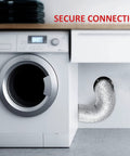 Must Have 4 Inch Dryer Vent Hose Aluminum Foil Ducting Flexible 8 Ft Long Non Insulated With 2 Clamps Cutting Resistant Gloves And Electrical Tape For Quick And Easy Home Dryer Venting connected to washing machine